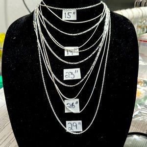 Necklaces Sterling Silver Chains 10